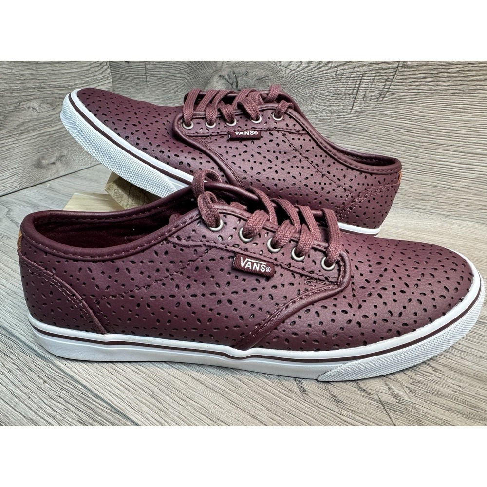 Vans Shoes Ultracush Laser Cut Sneaker Burgundy Perforated Women's Size 7.5